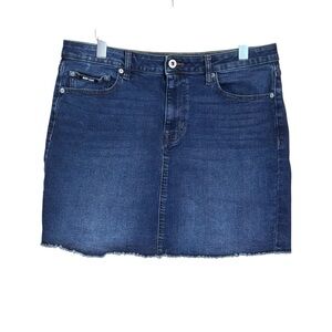 DKNY Dark Blue Denim Mini Skirt Size 14
